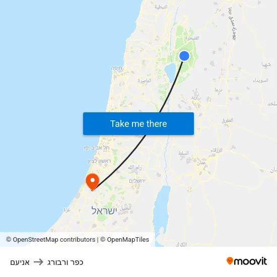 אניעם to כפר ורבורג map