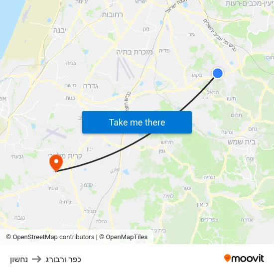 נחשון to כפר ורבורג map