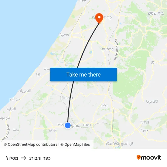 מסלול to כפר ורבורג map