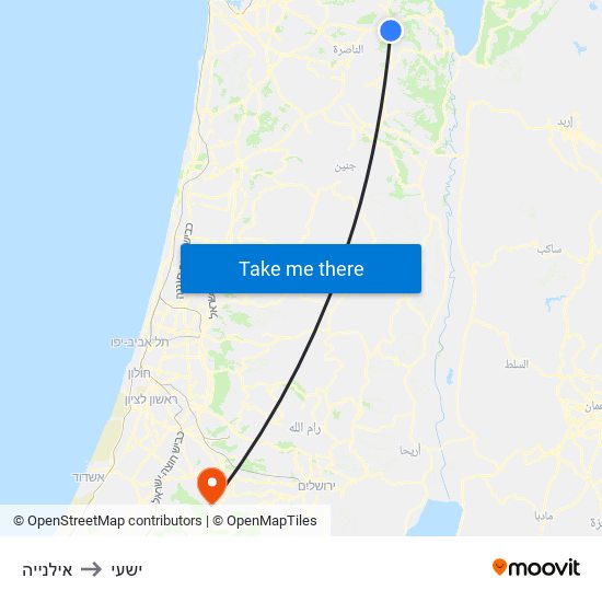 אילנייה to ישעי map