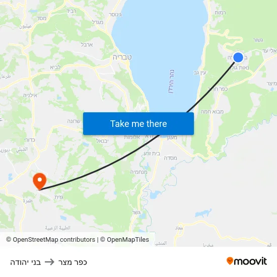 בני יהודה to כפר מצר map