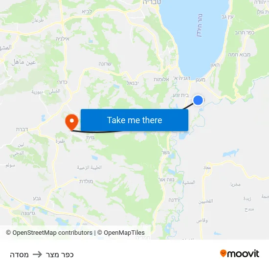 מסדה to כפר מצר map