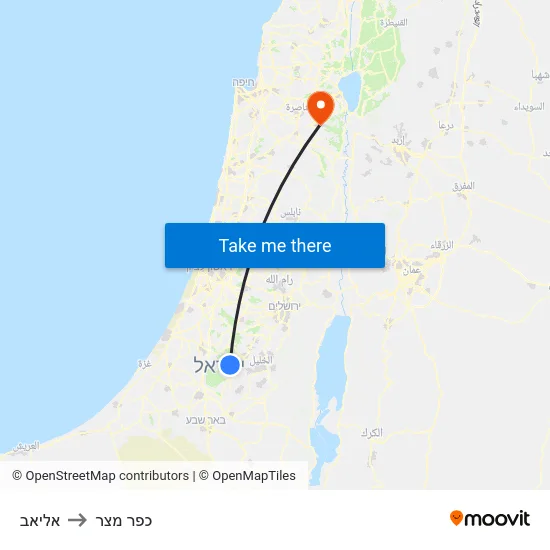 אליאב to כפר מצר map