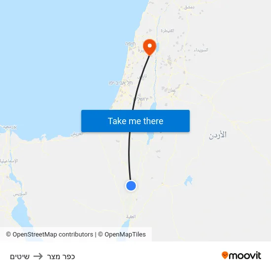 שיטים to כפר מצר map