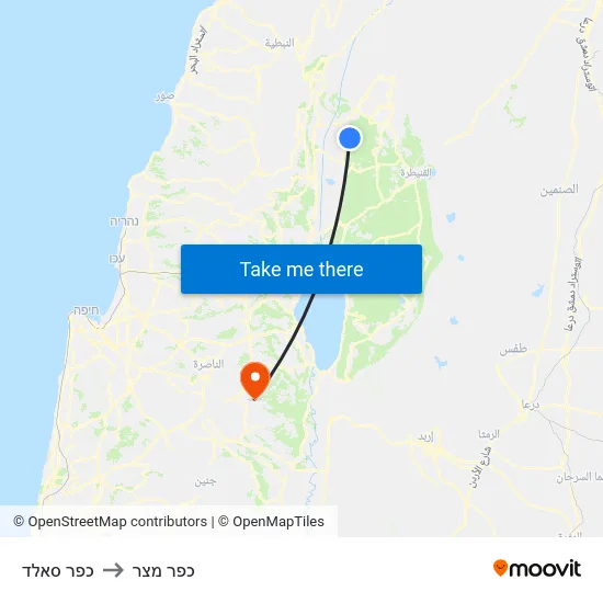 כפר סאלד to כפר מצר map