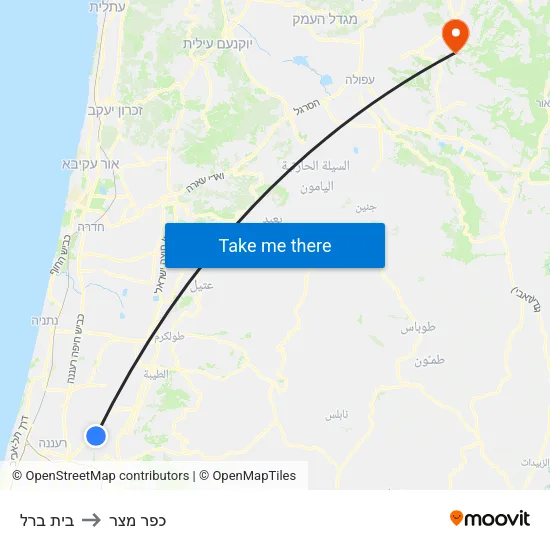 בית ברל to כפר מצר map