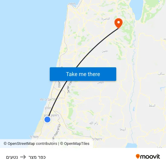 נטעים to כפר מצר map