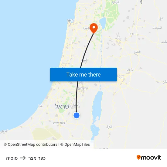 סוסיה to כפר מצר map