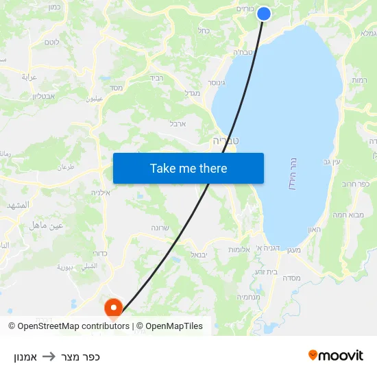 אמנון to כפר מצר map