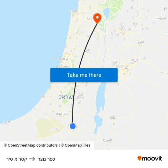 קסר א סיר to כפר מצר map