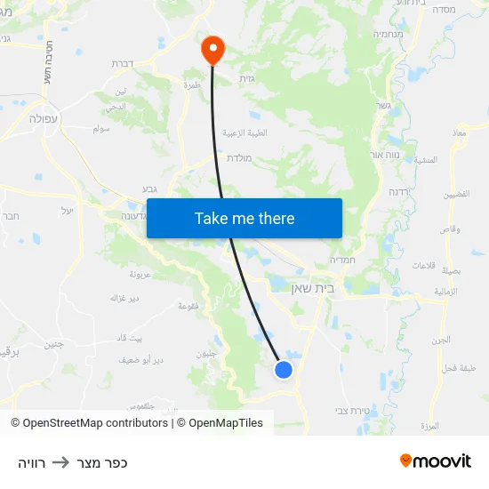 רוויה to כפר מצר map