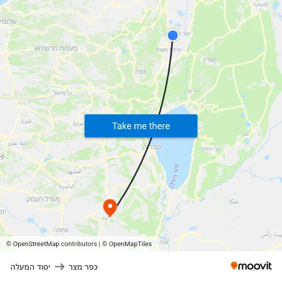 יסוד המעלה to כפר מצר map