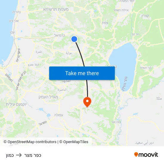 כמון to כפר מצר map