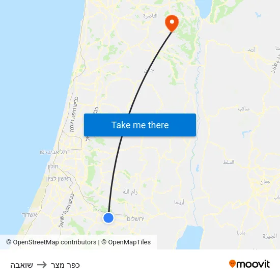 שואבה to כפר מצר map