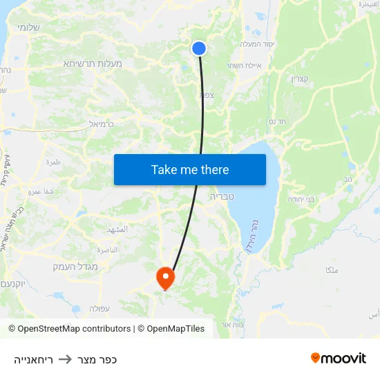 ריחאנייה to כפר מצר map