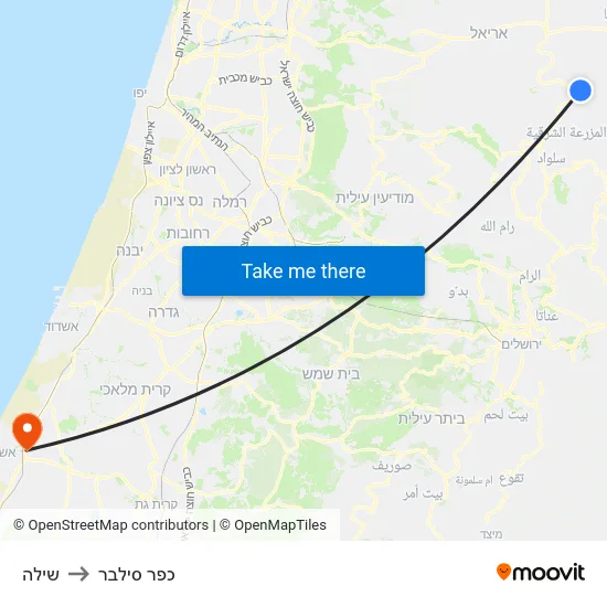 שילה to כפר סילבר map