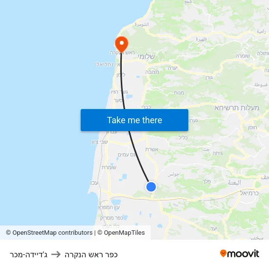 ג'דיידה-מכר to כפר ראש הנקרה map