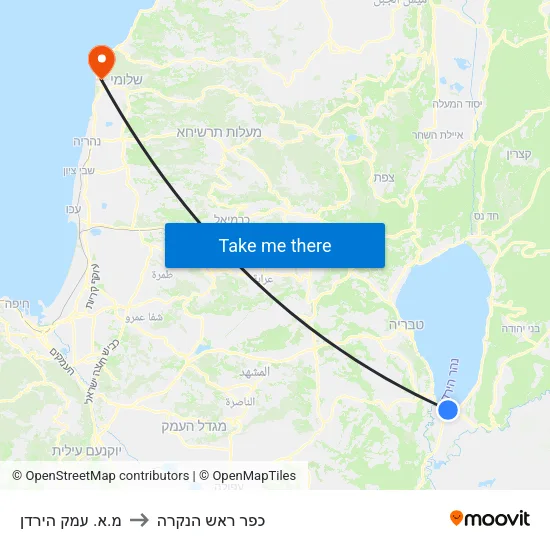מ.א. עמק הירדן to כפר ראש הנקרה map