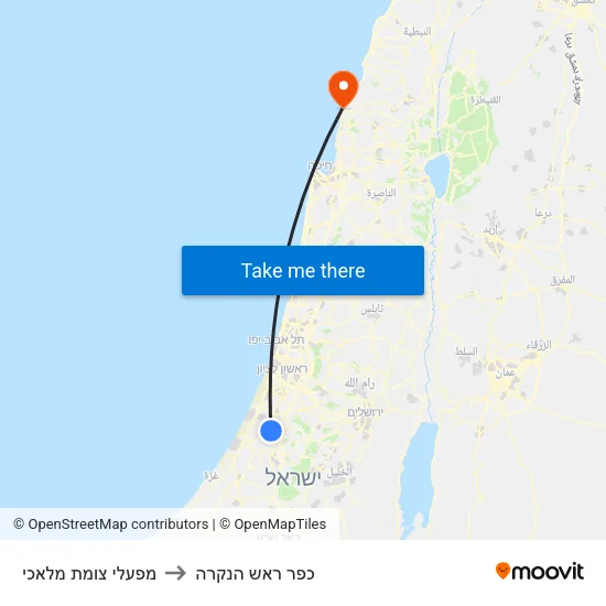 מפעלי צומת מלאכי to כפר ראש הנקרה map