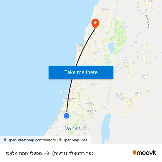 מפעלי צומת מלאכי to כפר רוזנואלד (זרעית) map