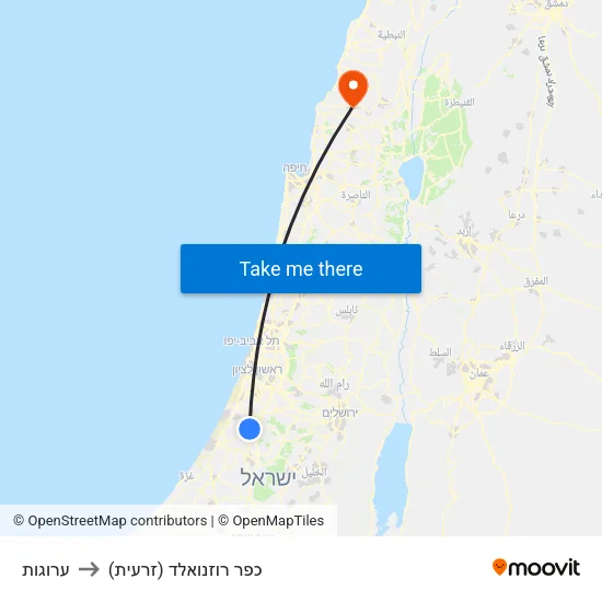 ערוגות to כפר רוזנואלד (זרעית) map