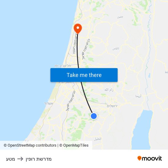 מטע to מדרשת רופין map