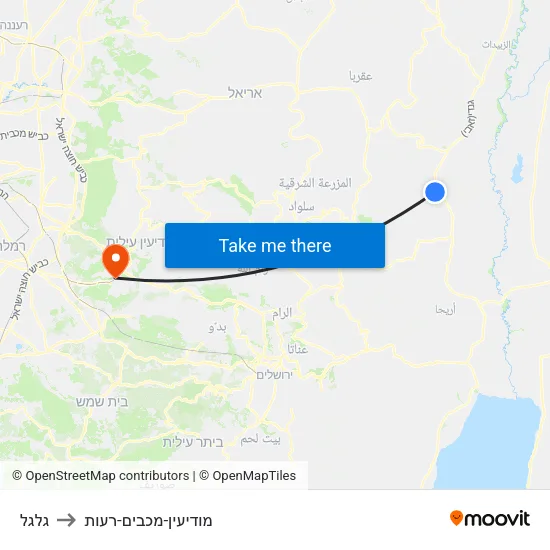 גלגל to מודיעין-מכבים-רעות map