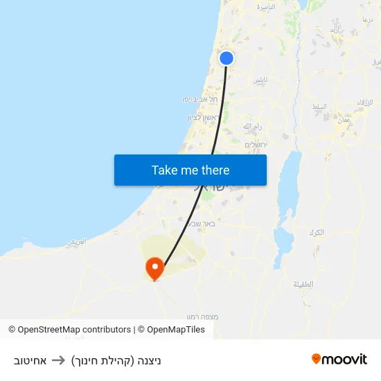 אחיטוב to ניצנה (קהילת חינוך) map