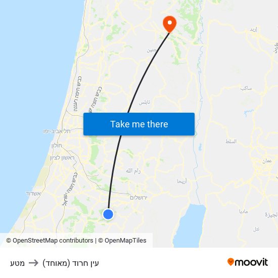 מטע to עין חרוד (מאוחד) map