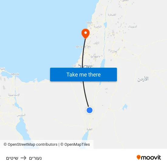 שיטים to נעורים map