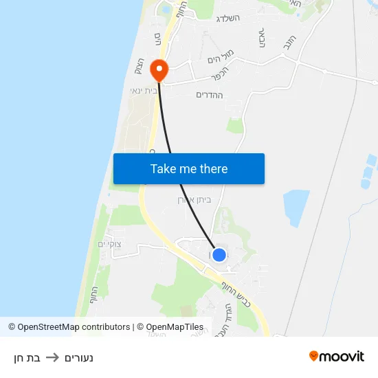 בת חן to נעורים map