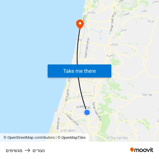 מגשימים to נעורים map