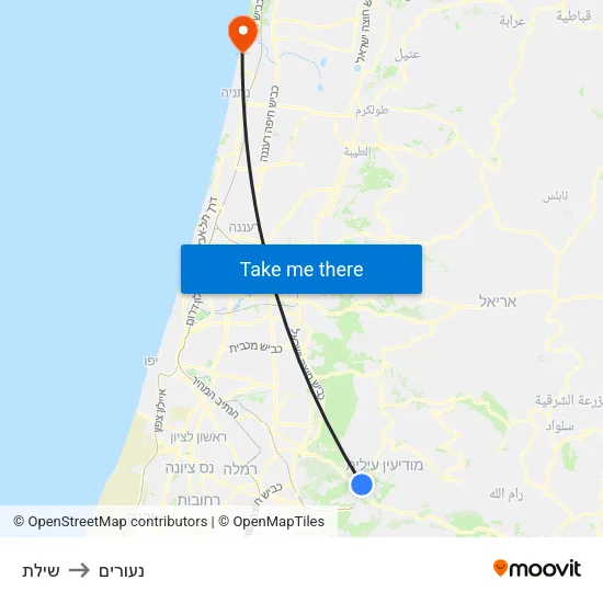 שילת to נעורים map