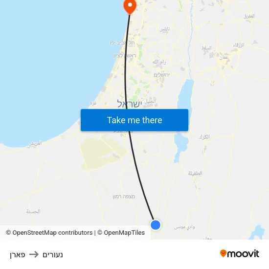 פארן to נעורים map
