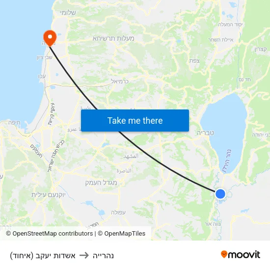 אשדות יעקב (איחוד) to נהרייה map