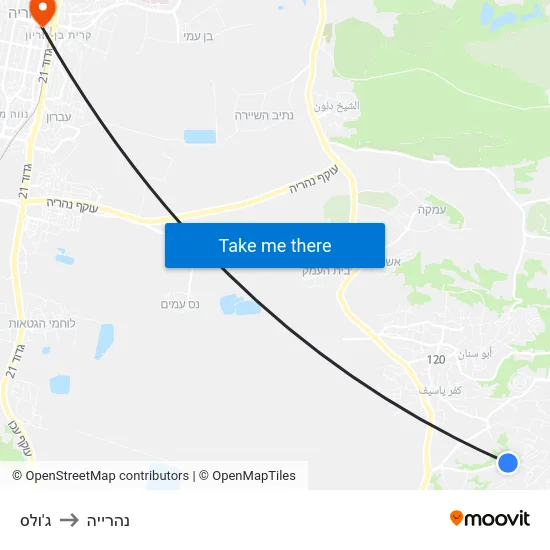 ג'ולס to נהרייה map