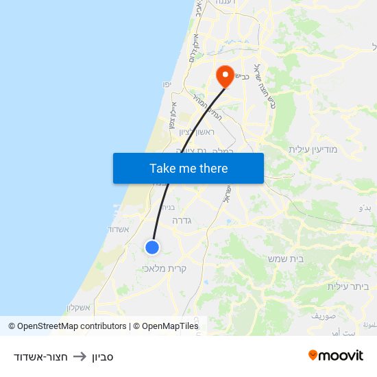 חצור-אשדוד to סביון map