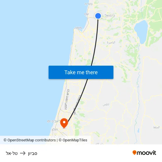 טל-אל to סביון map