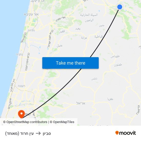 עין חרוד (מאוחד) to סביון map