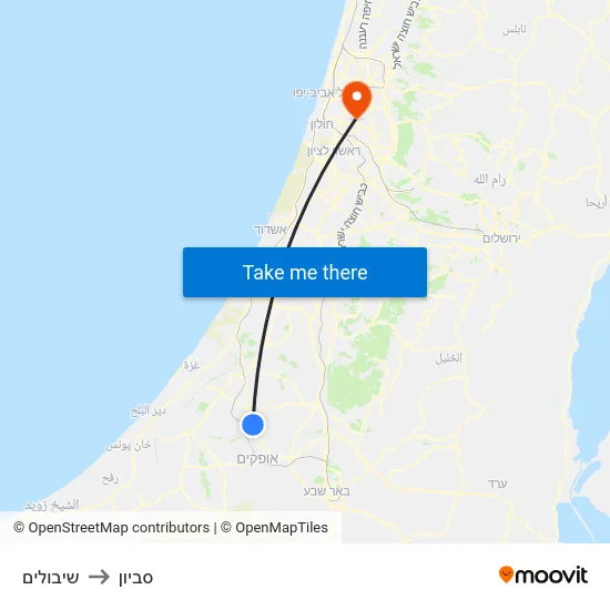 שיבולים to סביון map