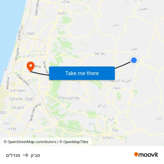 מגדלים to סביון map