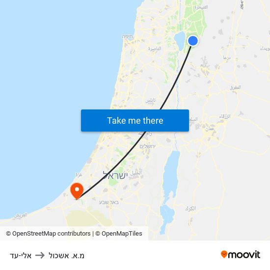 אלי-עד to מ.א. אשכול map