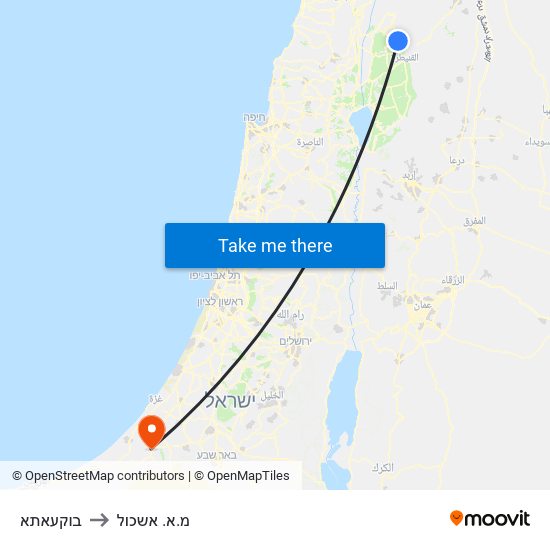 בוקעאתא to מ.א. אשכול map