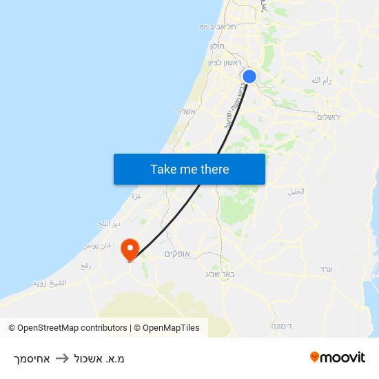 אחיסמך to מ.א. אשכול map