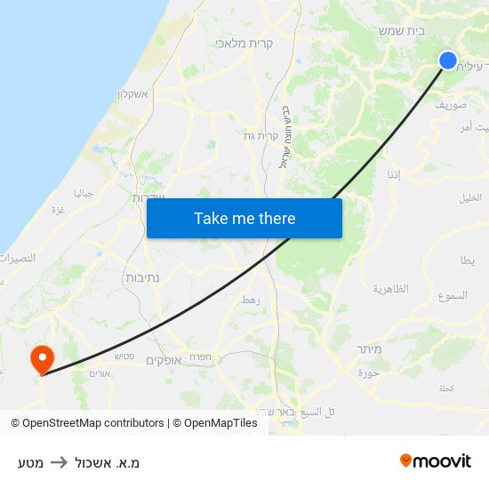 מטע to מ.א. אשכול map