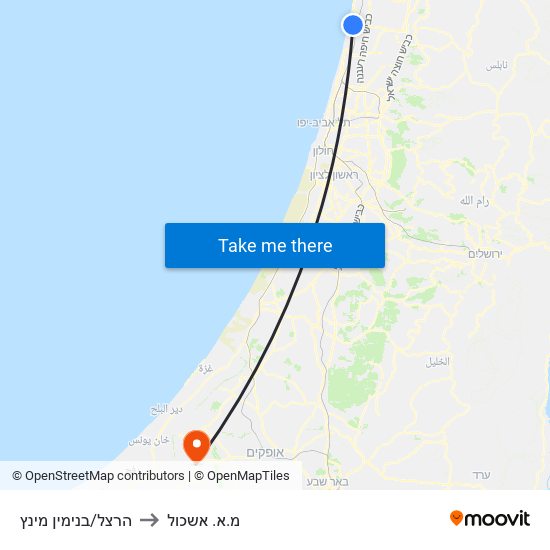 הרצל/בנימין מינץ to מ.א. אשכול map