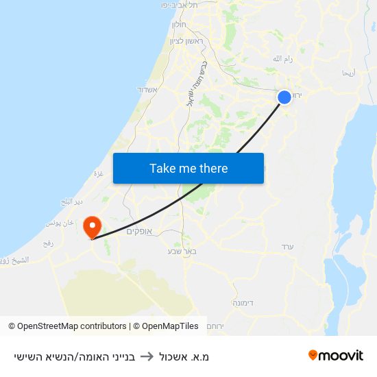 בנייני האומה/הנשיא השישי to מ.א. אשכול map