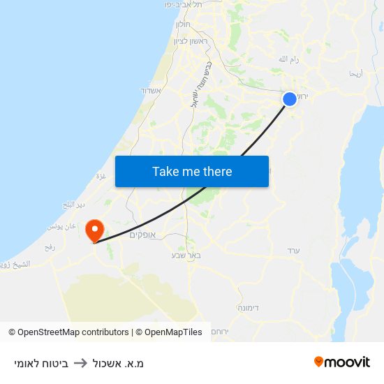 ביטוח לאומי to מ.א. אשכול map