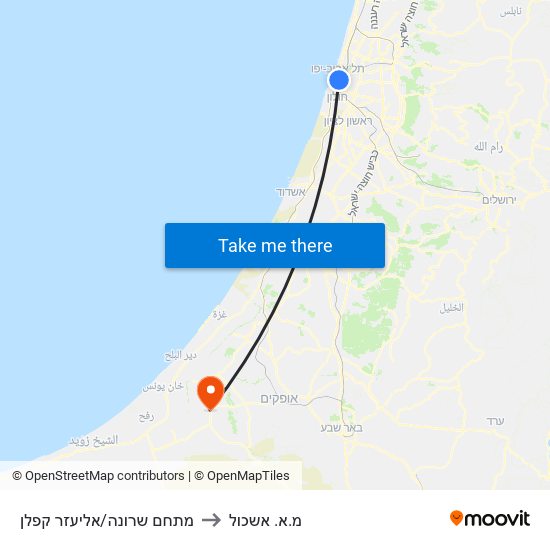 מתחם שרונה/אליעזר קפלן to מ.א. אשכול map