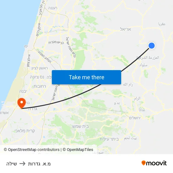 שילה to מ.א. גדרות map